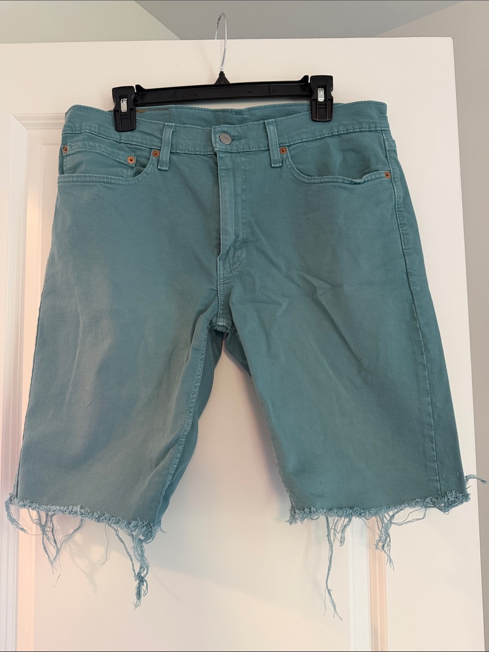 Levi’s Men's 511 Teal Cutoff Denim Shorts - Casual Summer Style W34